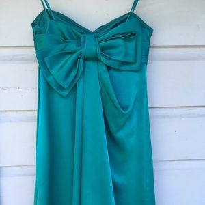 Strapless- Shiny Teal Cocktail 